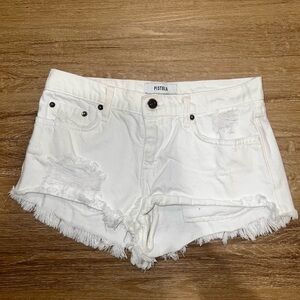 Pistola | Pistola White Distressed Frayed Denim Shorts